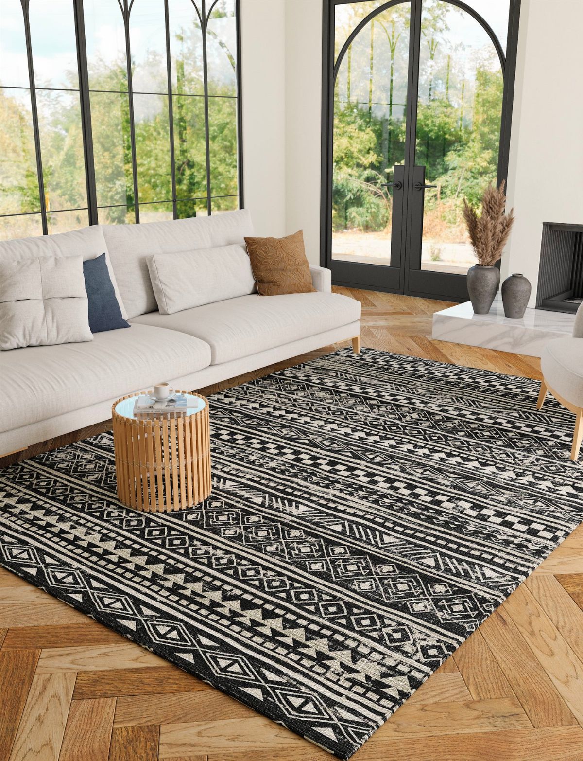 Nadine Black & White Rug