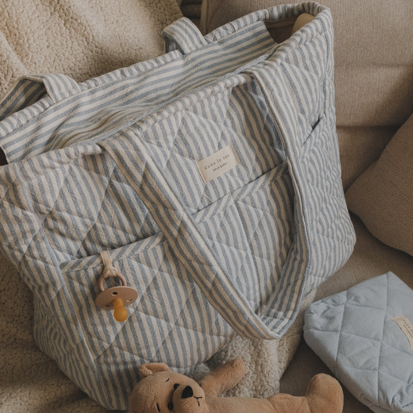 Organic cotton diaper bag - Striped collection