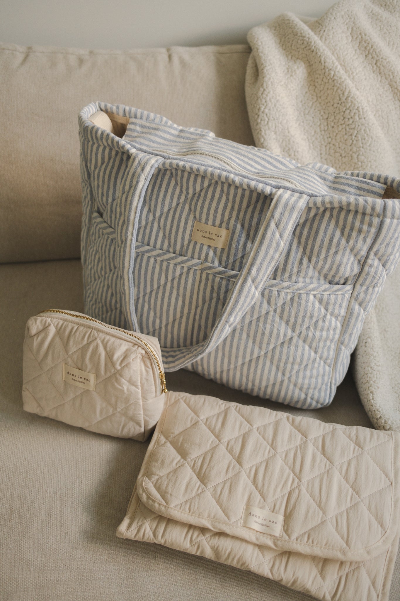 Organic cotton diaper bag - Striped collection