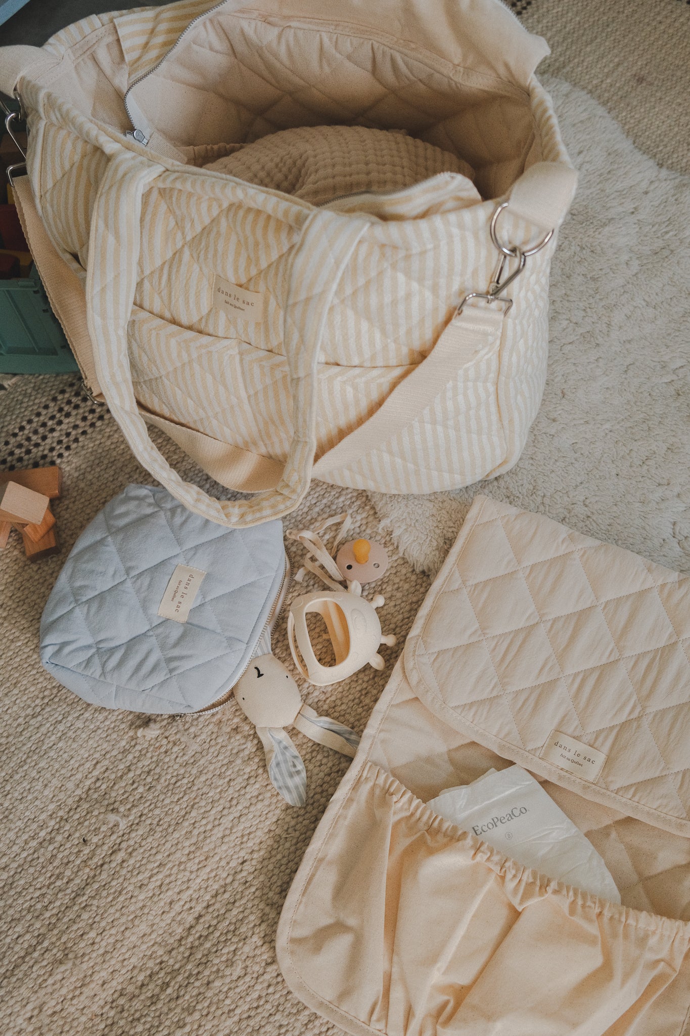 Organic cotton diaper bag - Striped collection