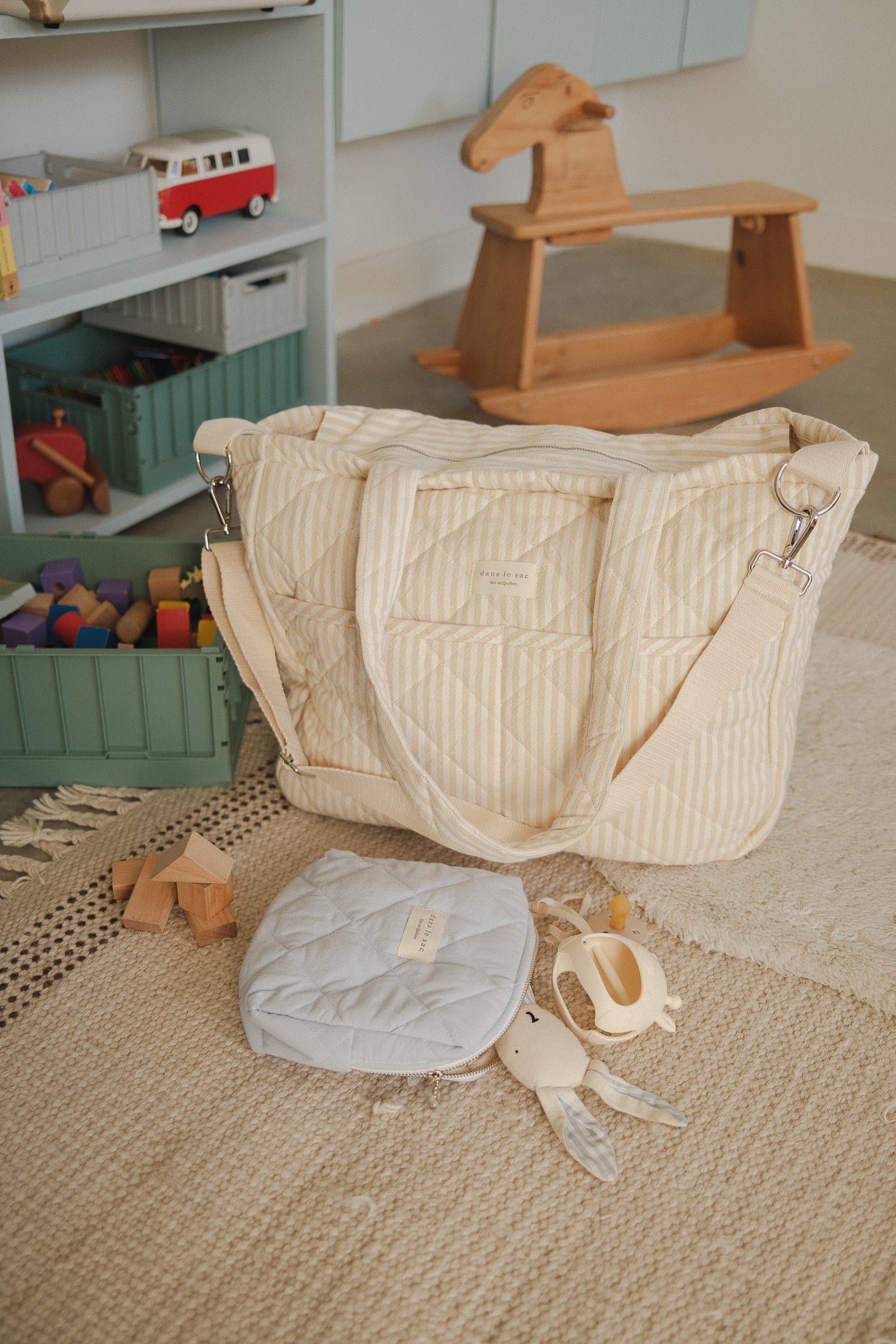 Organic cotton diaper bag - Striped collection