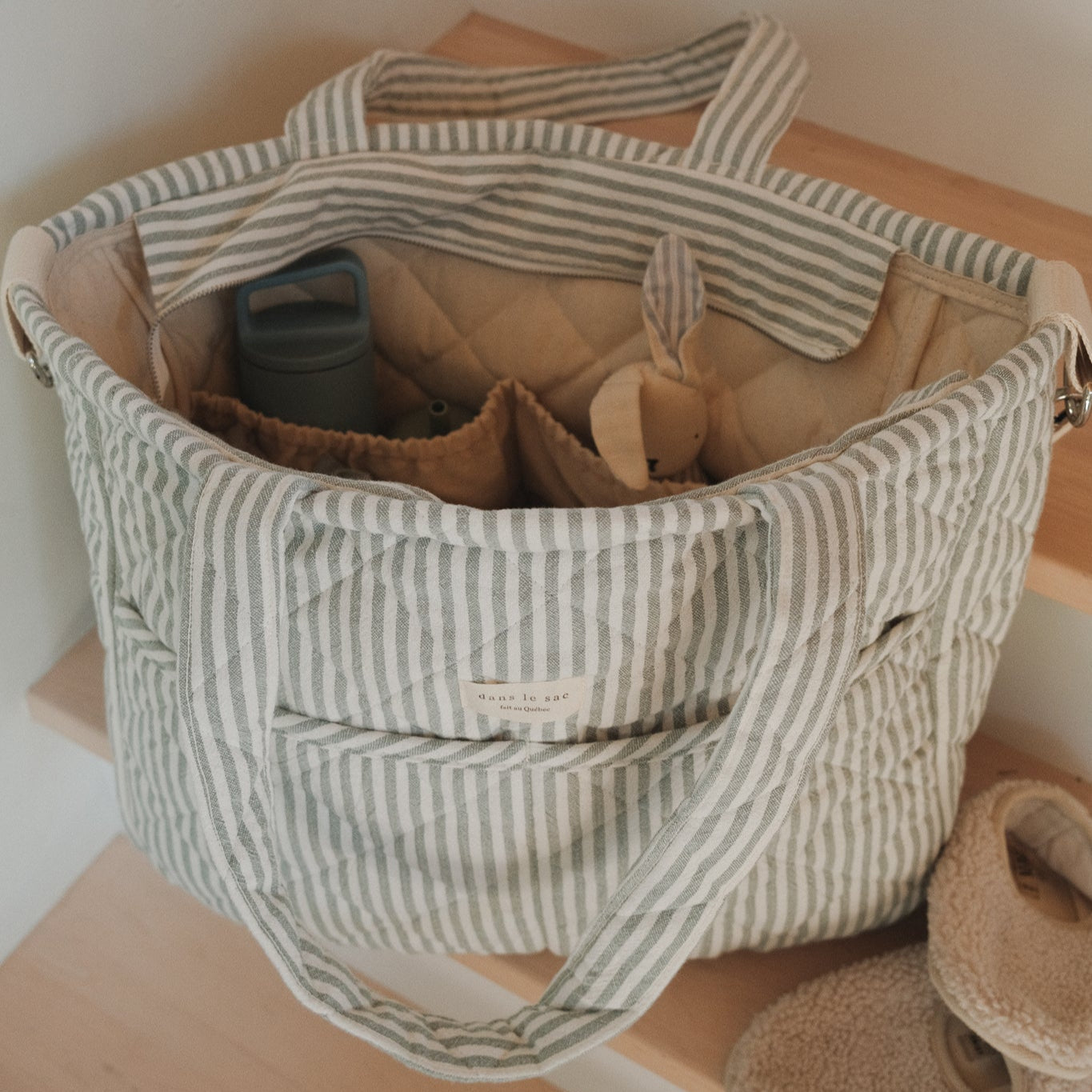 Organic cotton diaper bag - Striped collection