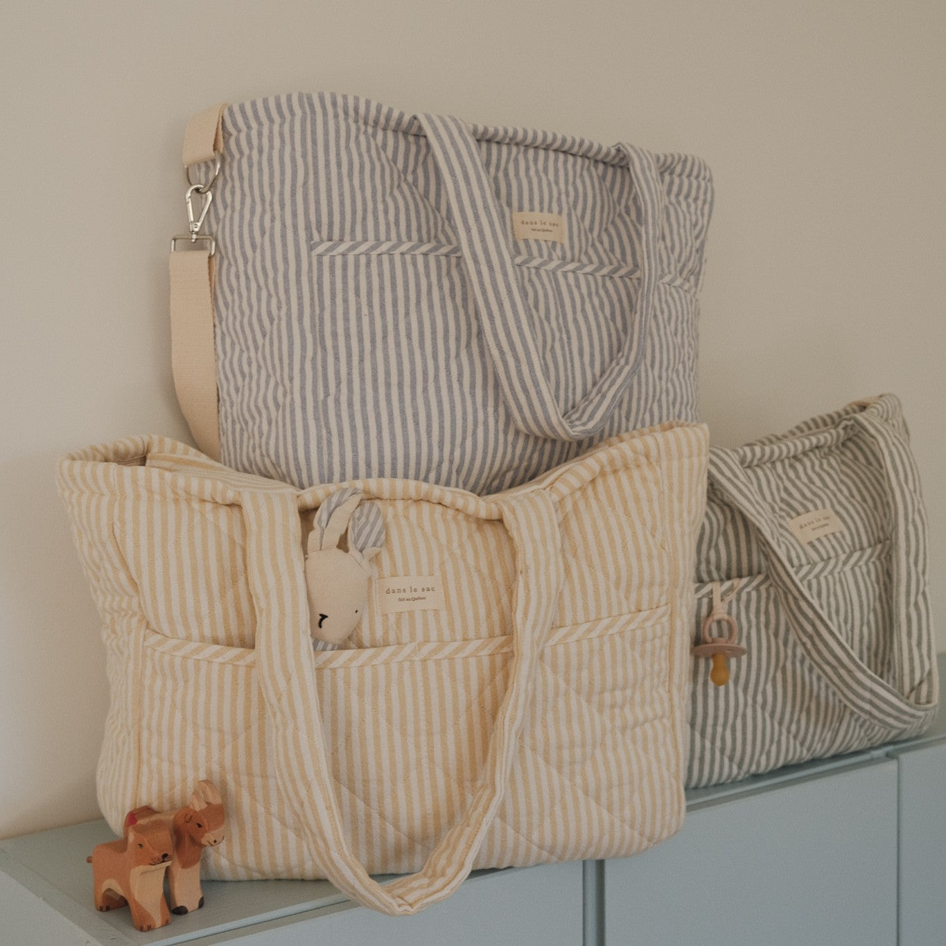 Organic cotton diaper bag - Striped collection