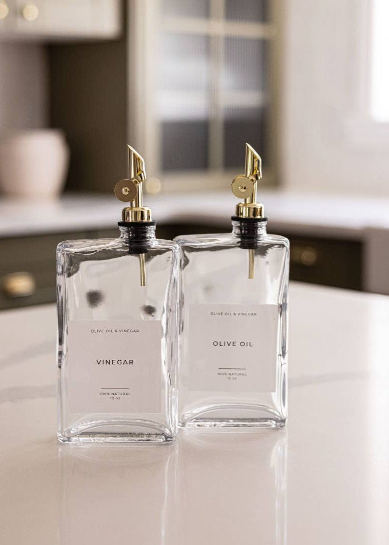 Vinegar Rectangle Glass Dispenser Bottle