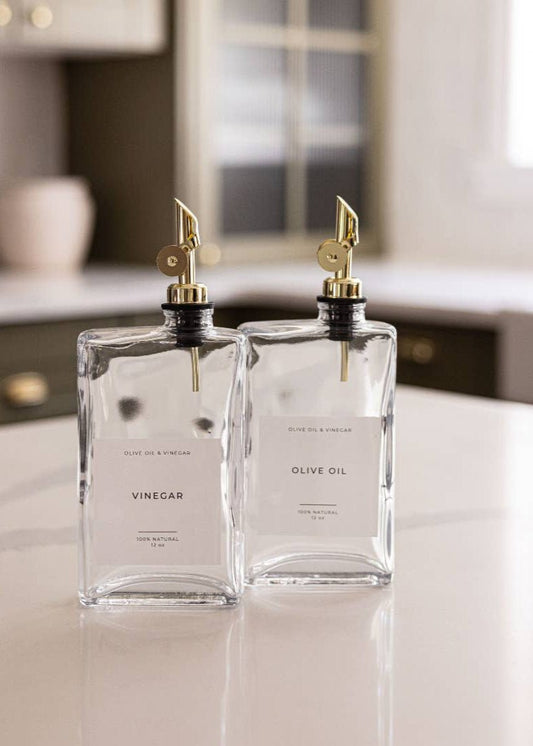 Vinegar Rectangle Glass Dispenser Bottle